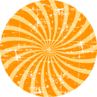 runder Retro-Streifen im orangefarbenen Stil png