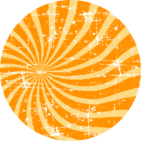 bande rétro ronde style orange png