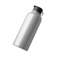 bouteille de rendu 3d fond transparent en acier inoxydable png