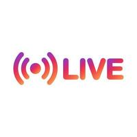 Live streaming in social media icon. Online stream symbol on digital platforms. vector