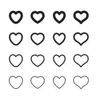 Heart shape icons. Hearts pictogram set. Symbol for valentine's day love. vector