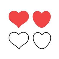 Heart shape icons. Hearts pictogram set. Symbol for valentine's day love. vector