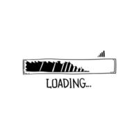 The loading bar is hand drawn. load doodle vector