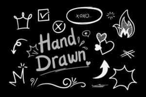 vector set of hand drawn doodle elements, for concept design.