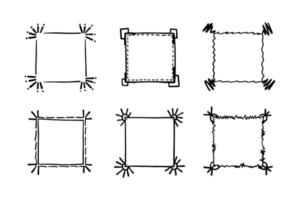 marcos de colección, elementos de tinta dibujados a mano sobre fondo blanco vector