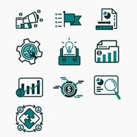 Business and marketing icon set. Can be used for business app and web icons vector