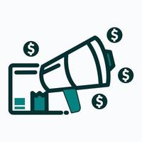 Marketing campaign budgeting flat icon in business. Can be used for business app and web icons vector