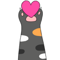 caricatura linda pata gato enamorado clipart. png