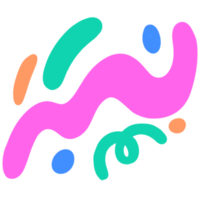 Doodle funny colorful line clipart. png