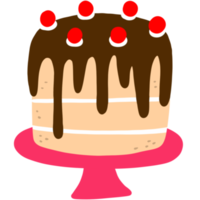 Cartoon cute sweet cake clipart. png