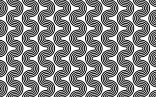 Curvy zigzag offset lines pattern. Black and white outline pattern. Suitable for fabric, brand, wallpaper, template, cover, poster, card, and prints. vector