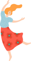 Woman dancing. Illustration png