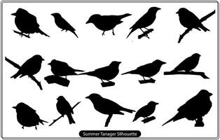 Summer Tanager silhouette free vector