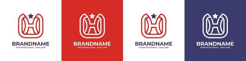 Unique UH or HU Monogram Logo, Suitable for any business with UH or HU initials. vector