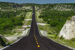 baja california landscape endless straight panorama road photo