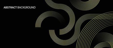 Abstract glowing circle lines on dark background. Futuristic technology concept. Horizontal banner template. Suit for poster, cover, banner, brochure, website vector