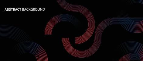 Abstract glowing circle lines on dark background. Futuristic technology concept. Horizontal banner template. Suit for poster, cover, banner, brochure, website vector