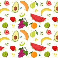 seamless flat illustration fruits pattern for digital or printing use vector