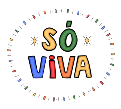 Motivational poster in colorful children's style in Brazilian Portuguese. Translation - Just live. png