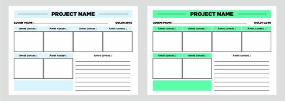 conjunto de plantillas de planificador moderno de planificador y proyecto de lista de tareas vector