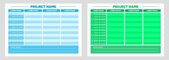 conjunto de plantillas de planificador moderno de planificador y proyecto de lista de tareas vector