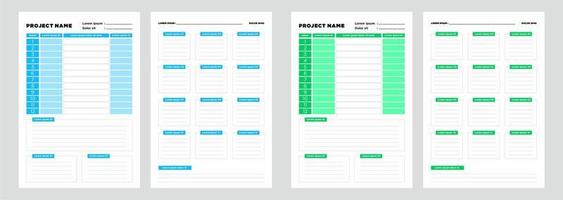 conjunto de plantillas de planificador moderno de planificador y proyecto de lista de tareas vector