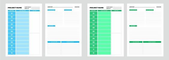 conjunto de plantillas de planificador moderno de planificador y proyecto de lista de tareas vector