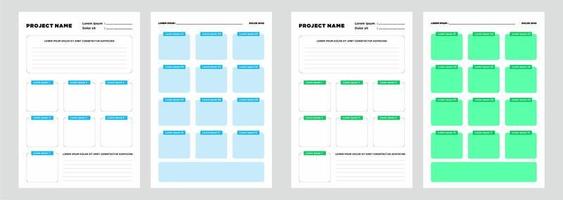 conjunto de plantillas de planificador moderno de planificador y proyecto de lista de tareas vector