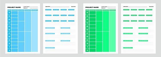 conjunto de plantillas de planificador moderno de planificador y proyecto de lista de tareas vector