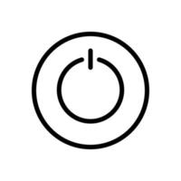Power button, shutdown symbol icon in line style design isolated on white background. Editable stroke. vector