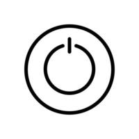 Power button, shutdown symbol icon in line style design isolated on white background. Editable stroke. vector