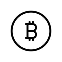 BTC crypto, bitcoin cryptocurrency symbol icon in line style design isolated on white background. Editable stroke. vector