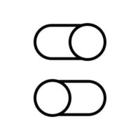Switch toggle buttons, turn on and off slider icons in line style design isolated on white background. Editable stroke. vector