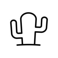 Cactus vector icon in line style design isolated on white background. Editable stroke.