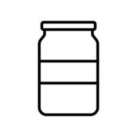 Glass jar icon in line style design isolated on white background. Editable stroke. vector