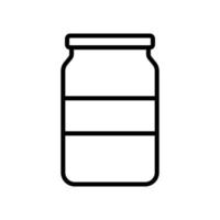 Glass jar icon in line style design isolated on white background. Editable stroke. vector