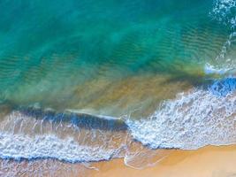 Sea surface aerial view,Bird eye view photo of waves and water surface texture,Turquoise sea background, Beautiful nature Amazing view sea background