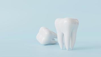 teeth 3d models on blue background. photo