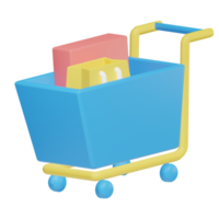 Full Cart Ecommerce 3D Icon png