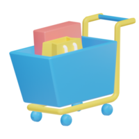 pieno carrello e-commerce 3d icona png