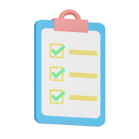 checklist bord ecommerce 3d icoon png