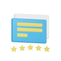 calificación retroalimentación revisión comercio electrónico icono 3d png