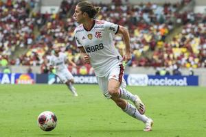 Rio, Brazil - january 21, 2022, Filipe Luis player in match between Flamengo vs Nova iguacu by 03th round of Carioca Championship,  in Maracana Stadium photo