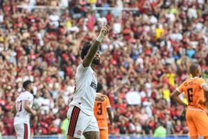 Rio, Brazil - january 21, 2022, Gabriel Barbosa Gabigol player in match between Flamengo vs Nova iguacu by 03th round of Carioca Championship,  in Maracana Stadium photo