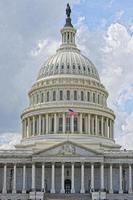 Washington DC Capitol detail on cloudy sky photo