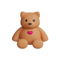 icono del oso de peluche del día de san valentín 3d png