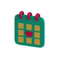 3d valentines day calendar icon png