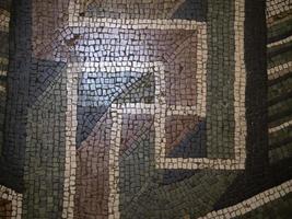 mosaico decorativo geométrico de la esvástica romana foto