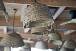 flip down wicker basket hanging photo