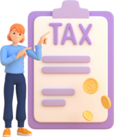 Tax Day Reminder Concept. Businessman submit tax by online concept, online tax payment and report. Business income. 3d illustration. png